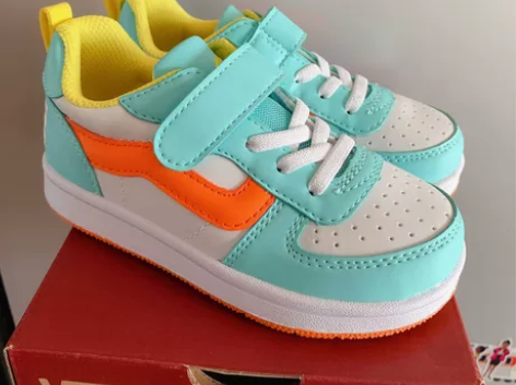 VANS LENG 男女儿童款 撞色皮革魔...