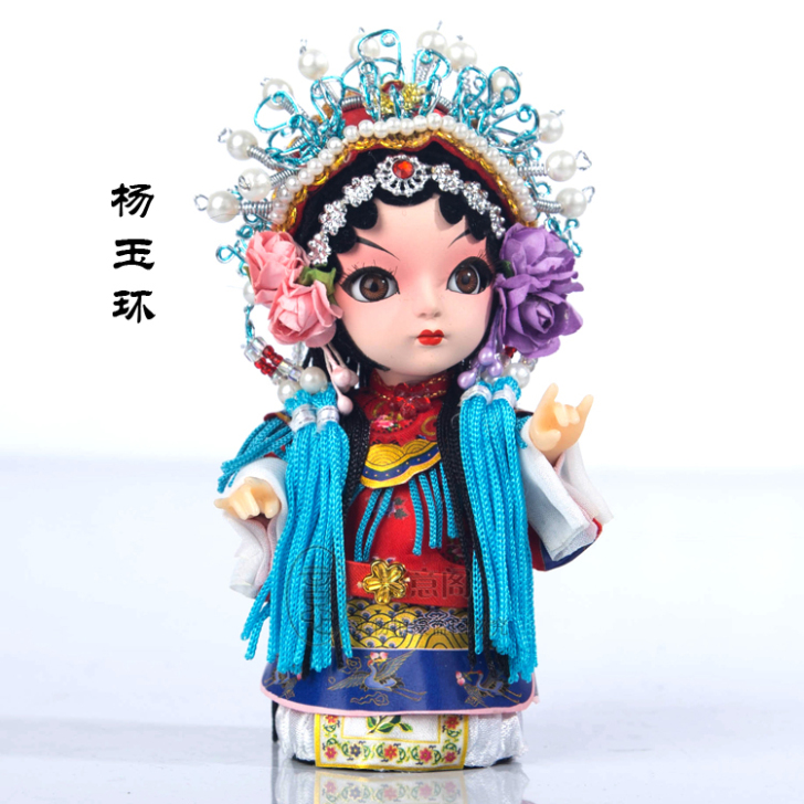 北京娟人 民间工艺品京剧脸谱人偶绢人娃娃 ...