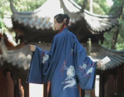 兰若庭 汉服 乘黄 明制 披风 绣花 大袖...