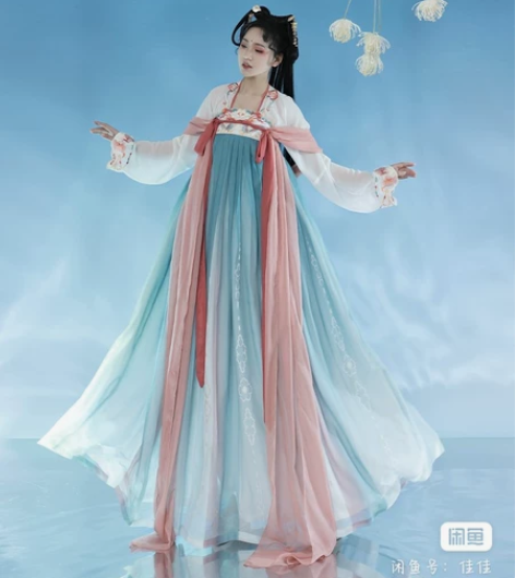 都城南庄汉服小龙女一片式齐胸襦裙日常唐风春...