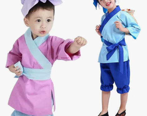全新,六一儿童古装汉服小药童衣服锄禾演出服...
