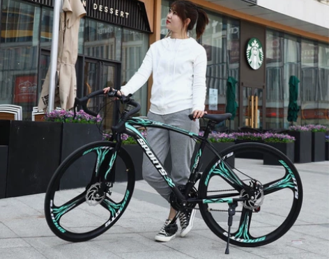 变速死飞自行车男女式单车公路赛自行车双碟刹...