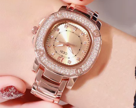 gedi女士手表歌迪 玫瑰金色 全新带吊牌...