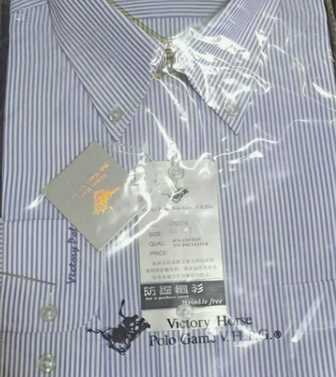 维多利保罗男士蓝白条纹衬衫 干净 清爽 4...