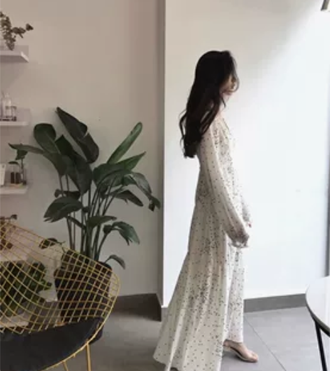 法式高端复古韩版仙女甜美日系森系V领初恋系...