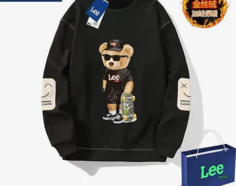 LEE HOYEE联名小熊秋冬季卫衣男青少...