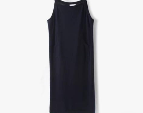 韩国简约复古大口袋开衩前短后长款宽松针织背...