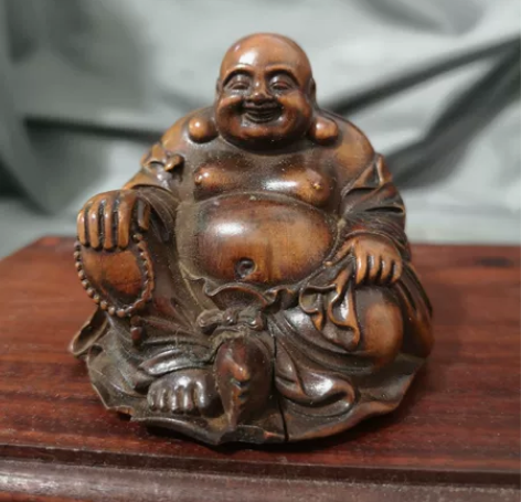 日本回流木雕摆件弥勒佛笑佛摆件,图片实拍,...