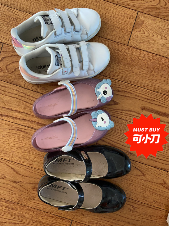 梅丽莎几乎98新，黑色皮鞋98新，addi...