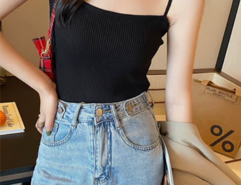 针织吊带背心女内搭一字领夏季冰丝西装打底修...