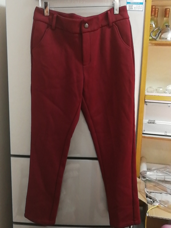 酒红色加绒长裤,165/74A,没怎么穿过...