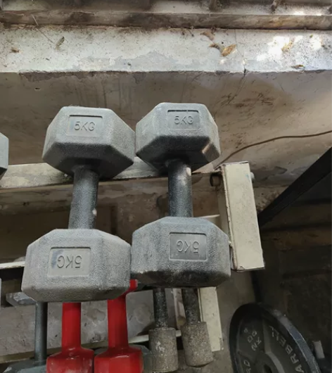 5公斤哑铃一对，40自提 感兴趣的话点“我...