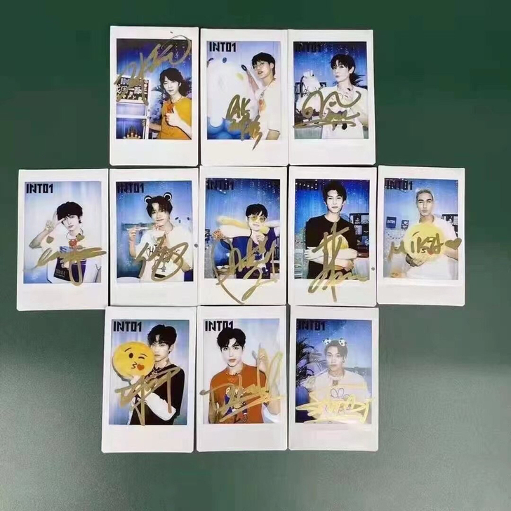 INTO1签名拍立得林墨签名拍立得尹浩宇签...