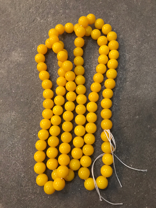 博山美琉老技师纯手工制作鸡油黄圆珠每串10...