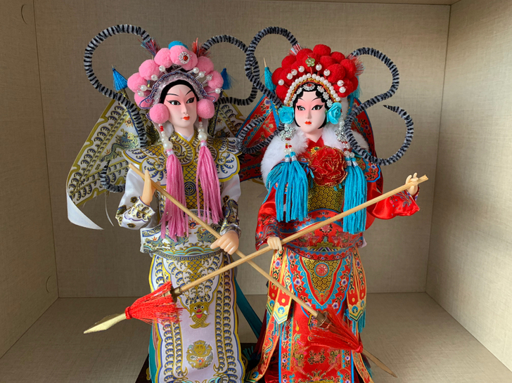 北京绢人唐人坊唐娃娃手工艺品京剧人物摆件