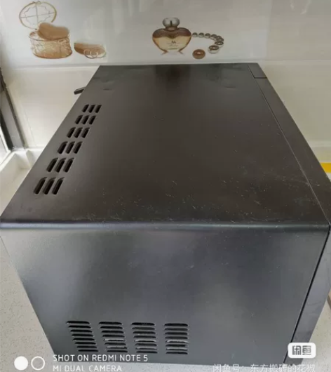 ）二手黑美的微波炉，带玻璃转盘加热，不锈钢...