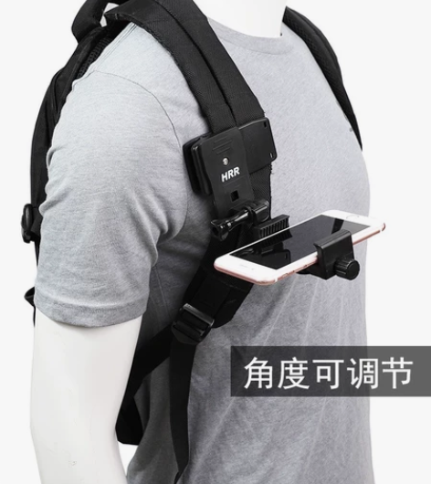 背包夹手机背包固定支架胸前拍摄配件适用苹果...