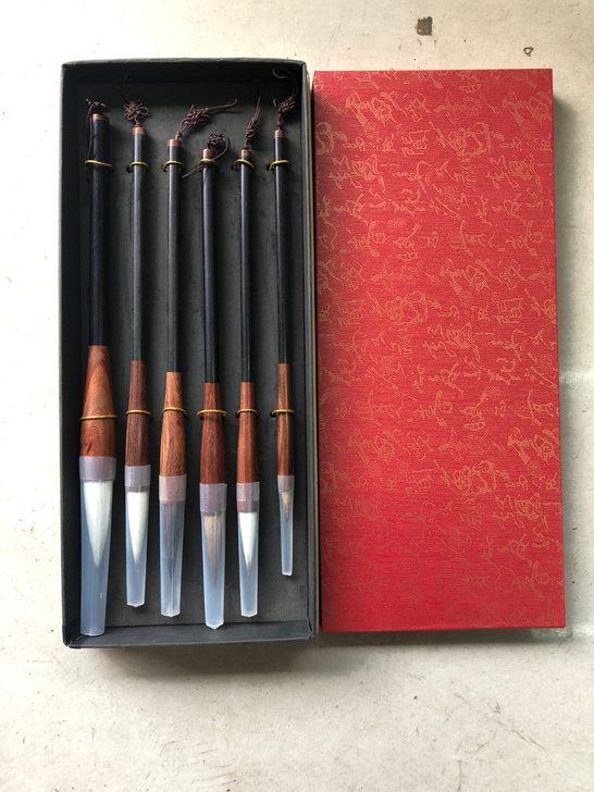 个人闲置，全新6支装毛笔组合，学书法一套就...