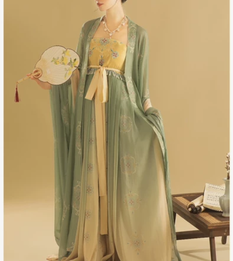 桔屿正品原创汉服女诃子裙【簪花】大袖衫唐制...