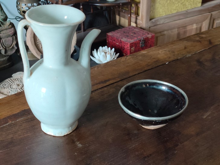 #粉丝福利# 宋建窑黑釉带窑变茶盏   口...
