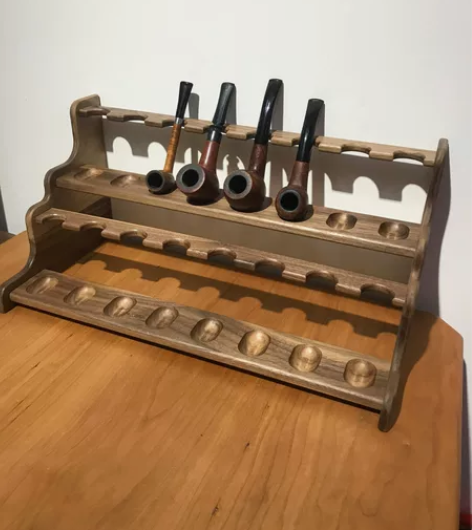 实木烟斗架北美黑胡桃木烟斗展示架黑胡桃收纳...