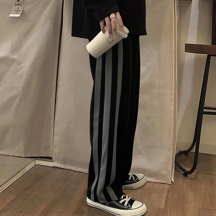 高街裤子男士新款宽松直筒潮流百搭阔腿拖地裤...