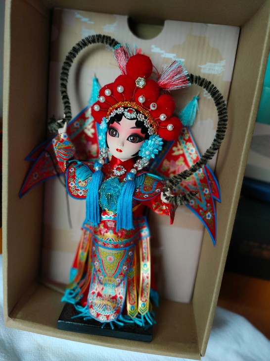 全新9寸唐人坊正品绢人穆桂英挂帅绢人娃娃送...