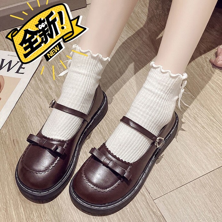 日系小皮鞋女学生jk英伦娃娃鞋浅口软妹少女...