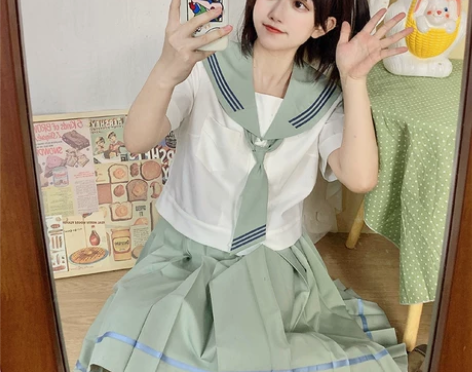 【出/换】茉野中夏季学生水手服jk制服普通...