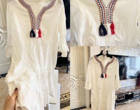 连衣裙2022新款夏民族风刺绣仙女裙子短款...