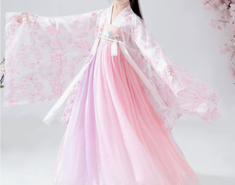 女童汉服春樱古装超仙春夏日常齐腰襦裙国风百...