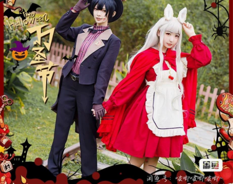 初兽猫八寻宁宁cos万圣节 s码 衣服耳朵...
