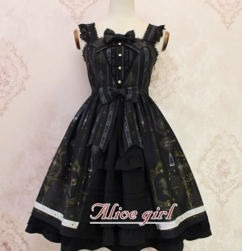 Alice girl 天使十字架，黑色，只...