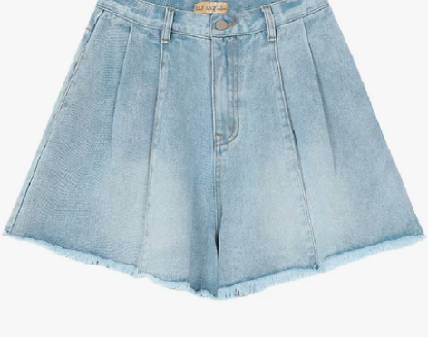 妖精的口袋浅色牛仔短裤宽松2019夏季新款...
