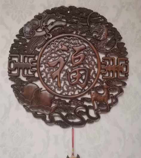 东阳木雕挂件香樟木头雕刻画古韵福顺中式客厅...