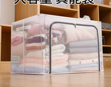 衣服收纳箱布艺装衣物袋透明折叠整理箱子收纳...