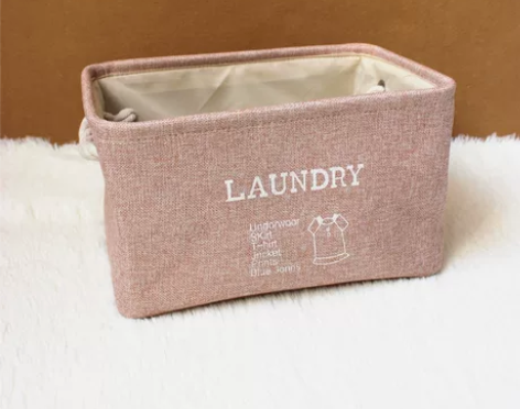 包邮 棉麻布艺收纳篮桌面玩具储物筐子杂物整...