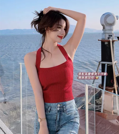 岛歌夫人 辣妹绝美小吊带背心女夏季外穿美背...