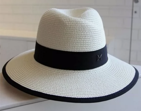 小辣椒M帽韩版春夏季潮小礼帽草编女帽子英伦...