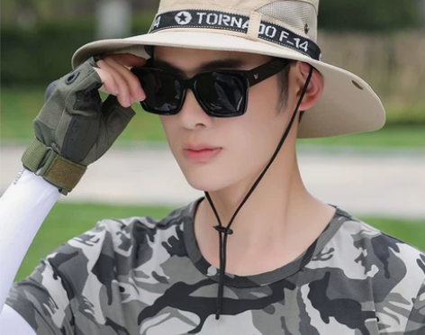 遮阳帽男款户外钓鱼防晒渔夫帽男士夏季爬山大...