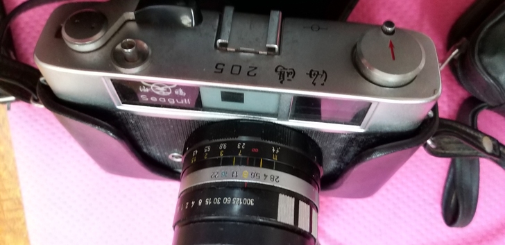 海鸥205相机，带银燕闪光灯，带原装皮套。...