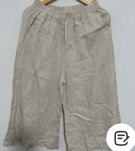 亚麻阔腿裤腰围平铺35裤长85特价出 感兴...