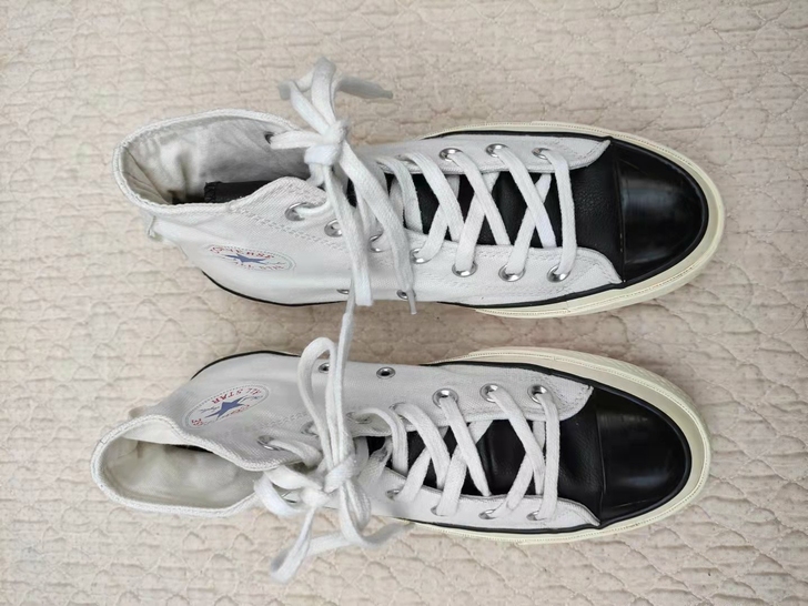 38码匡威1970s黑白色高帮帆布鞋板鞋学...