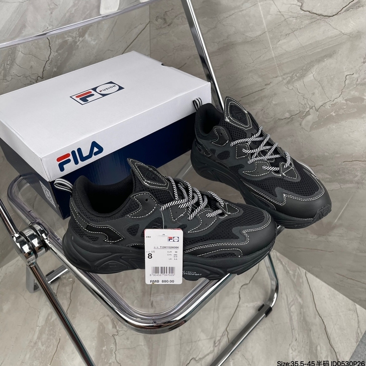 Fila 斐乐 新款休闲火星鞋二代黑白线增...