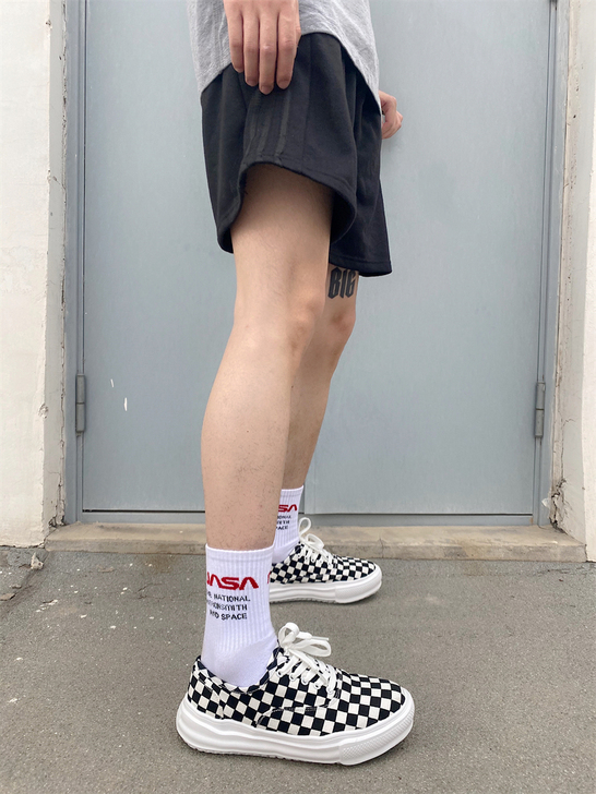 mmy黑白格三原康裕溶解鞋男INS超火厚底...