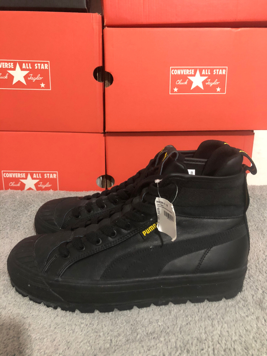 正品全新彪马Puma 高帮男牛皮靴子很酷，...