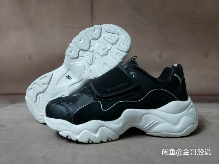 98元!全新正品斯凯骑牛皮魔术贴厚底熊猫老...