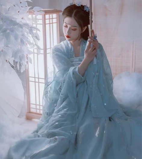 艺缕正品原创汉服女对襟齐胸襦裙新品烫金六米...