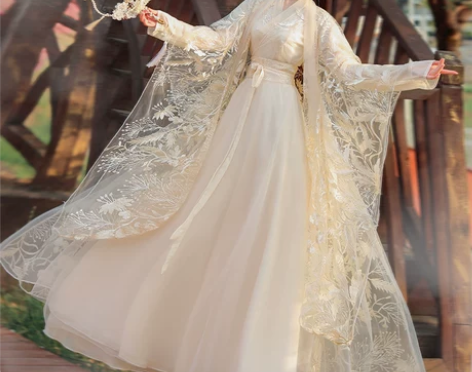 正品原创汉服女中国风夏季古装蕾丝绣花薄款超...