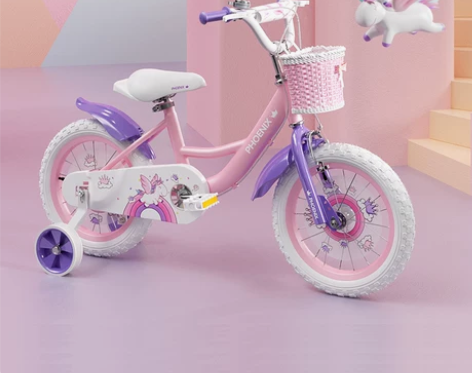 凤凰儿童自行车14/12寸女孩宝宝单车2-...